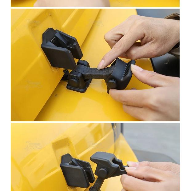 JIDIXIAN A Pair Black Car Engine Hood Latch Catch Lock Cover for Jeep Wrangler TJ 1997-2006 ABS Car Exterior Accessories