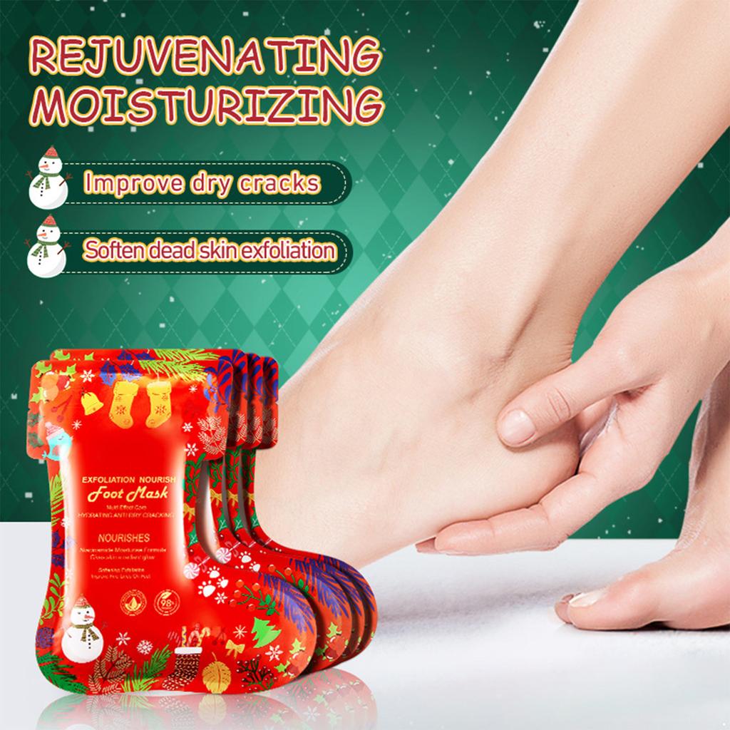 10 Pairs Christmas Gift Set: Moisturizing & Exfoliating Foot & Hand Mask for Dry Skin for Smooth, Soft Hands and Feet