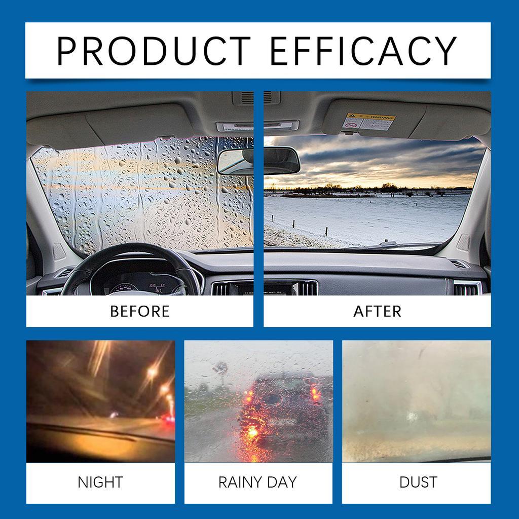 Car Glass Oil Film Remover Auto Windshield Hydrophobic Coating Spray Stain Remover Agent Glass Polishing Clear Auto Detailing
