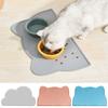 Pet Feeding Mat Strong Flexibility Anti-slip Waterproof Cat Head Shape Cat Dog Silicone Food