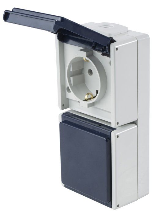 Multiprise - Schwabe - 62462 - 2 Prises Verticales - IP 54 - Extérieur - Thermoplastique