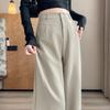 2025 Spring Summer Elegant Suit Wide-leg Pants Women's New Straight Mop Casual Trousers Narrow High Waist Drap Suit Pants