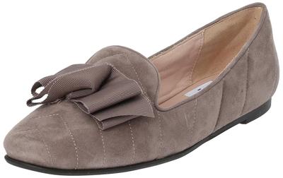 Женские стеганые туфли-лоферы Lanvin en Bleu с мотивом в виде ленты, дубовая замша, размер 24,5 см, E