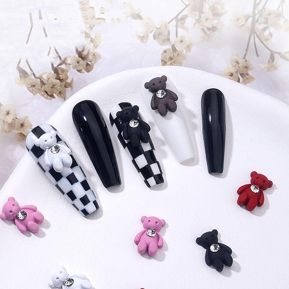 Украшения для ногтей в виде животных из цветной смолы, 3D-подвески для ногтей, мультяшные украшения для ногтей, мультяшные украшения для ногтей