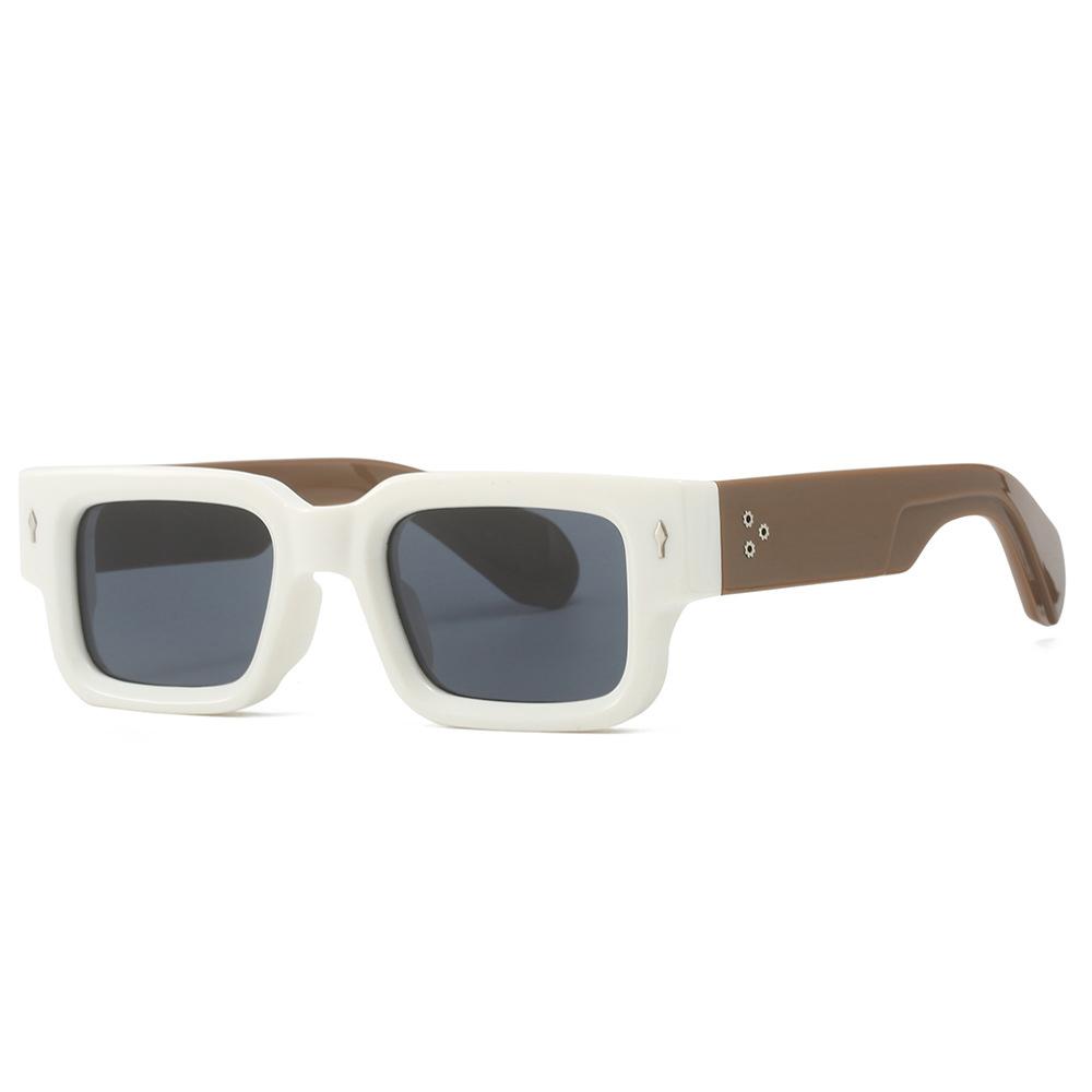 Classic Fashion Rivet Brand Designer Square Sunglasses Women For Men Luxury Vintage Punk Sunglasses Popular Hip Hop Shades UV400