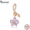 Bamoer Authentic 925 Sterling Silver Phalaenopsis Pendant Charm for Original Silver Bracelet or Necklace Jewelry