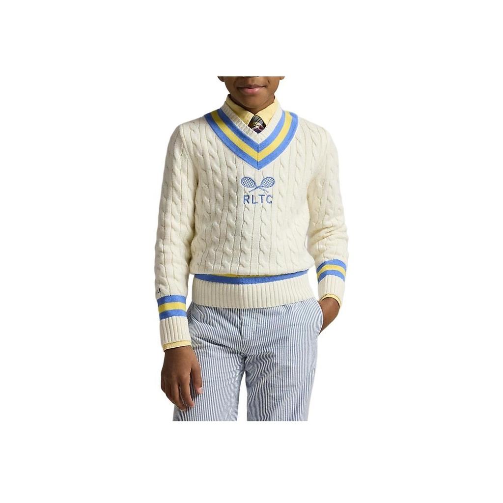 Polo Ralph Lauren Sweater Letter Print V-Neck Pullover Long Sleeve Kids Kids Sweater 323962915-001