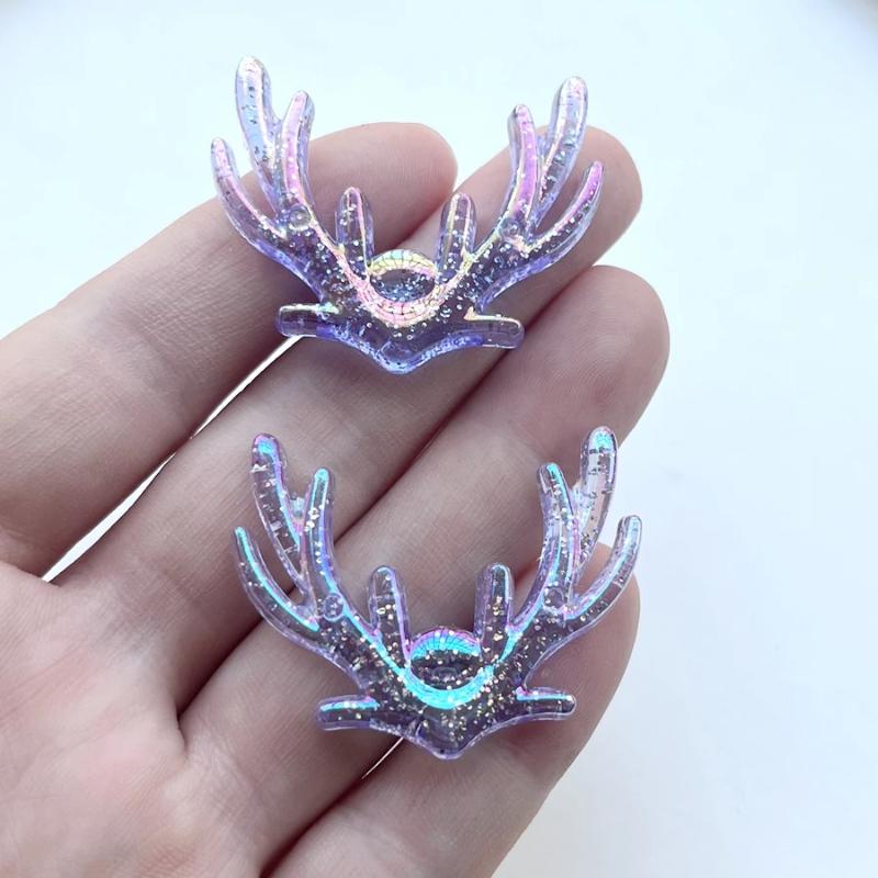 8pcs Antler Trim Flat Back Ultra Bright Full Star DIY Hair Jewelry Scrapbook Decor