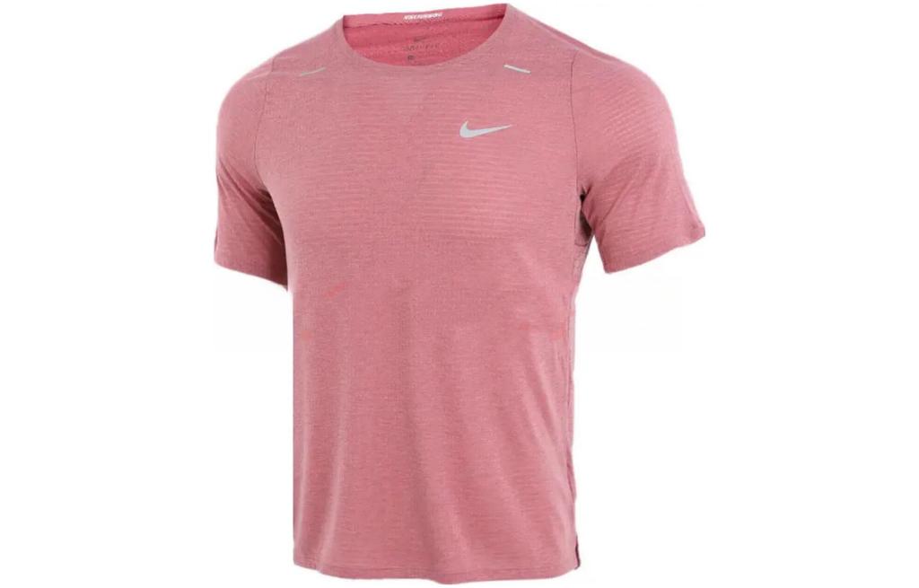 Nike T Shirts Men's Pink Crew Neck Moderate Straight Fit DD1535-614