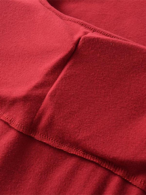 Korean Square Neck Slimming Long Sleeve T-Shirt with Chest Pads and Waist-Cinching Design for Women - Spring/Autumn