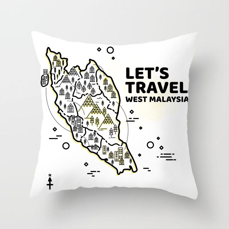 Ins Товары для дома Расписанная вручную Подушка-машина Океан Чехол для офисной подушки