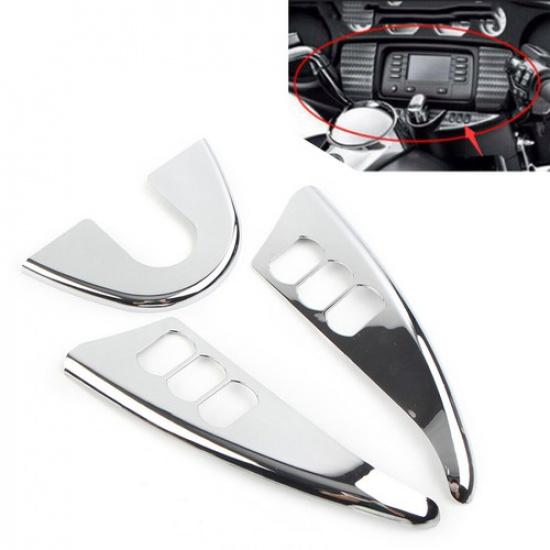 For Harley Electra Street Glide Chrome Inner Fairing Switch Panel Accent Cover