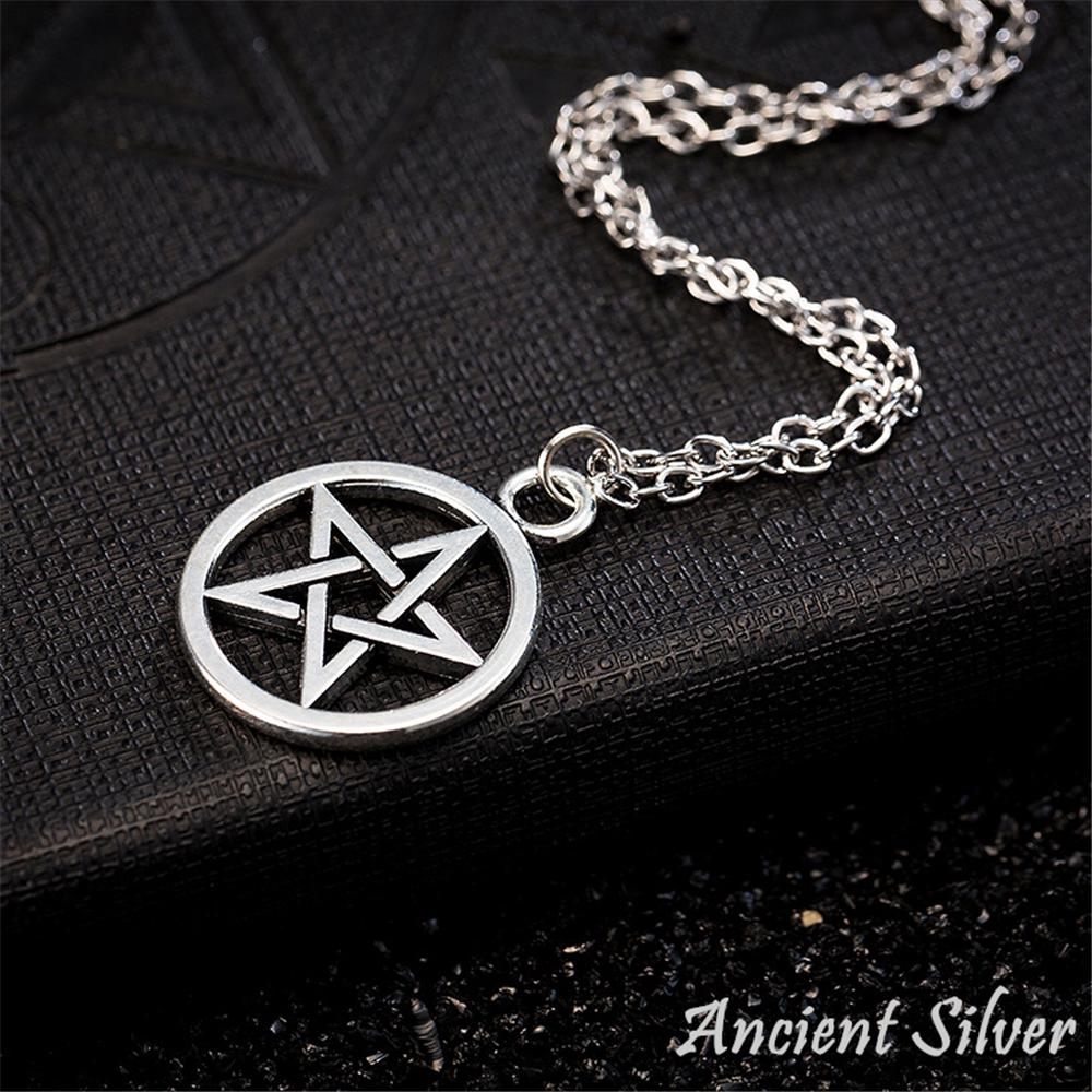 Ювелирные изделия Религиозная мода Винтаж Знак Сатаны Ретро Ожерелье Подвеска Пентаграмма