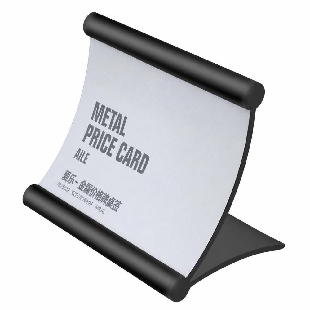 Aluminum Alloy Desktop Price Tag Stand Pull-out Label Display Stand Table Sign Holder Restaurant