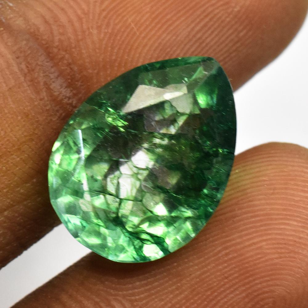 High Quality Loose Gemstone 9.45 CT Natural Green Emerald Pear Shape
