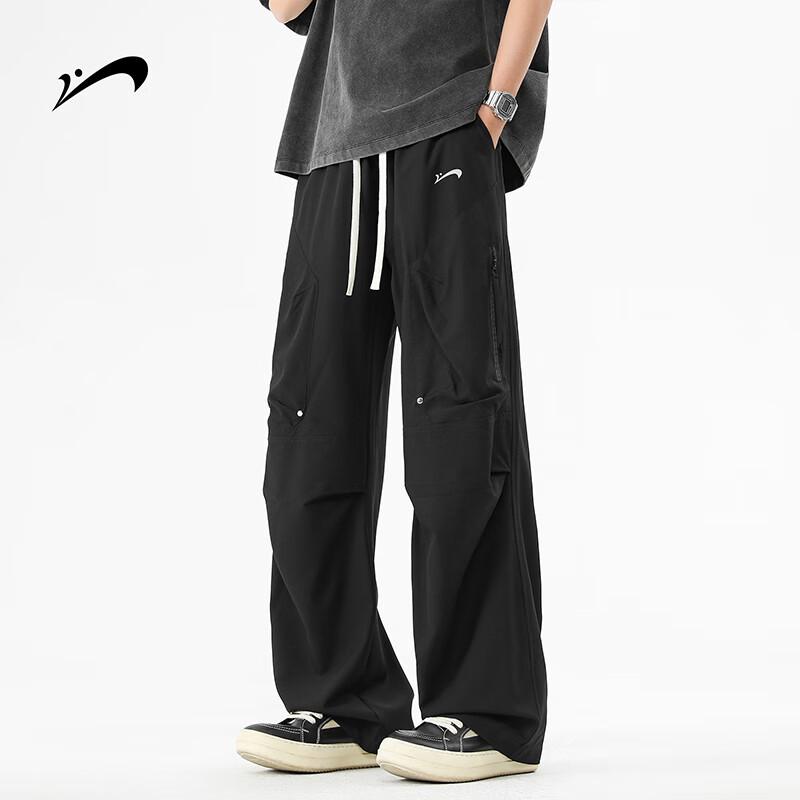 Guirenniao Men's Multi-Pocket Loose Straight Cargo Pants