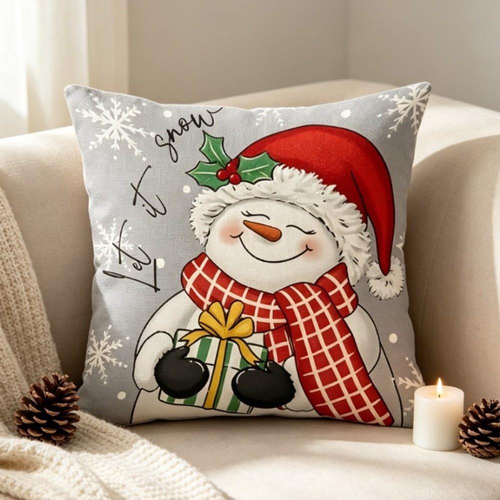 Skin-friendly Xmas Pillowcase 45cm 17in Cushion Cover Bow Christmas Pillow Covers Sofa