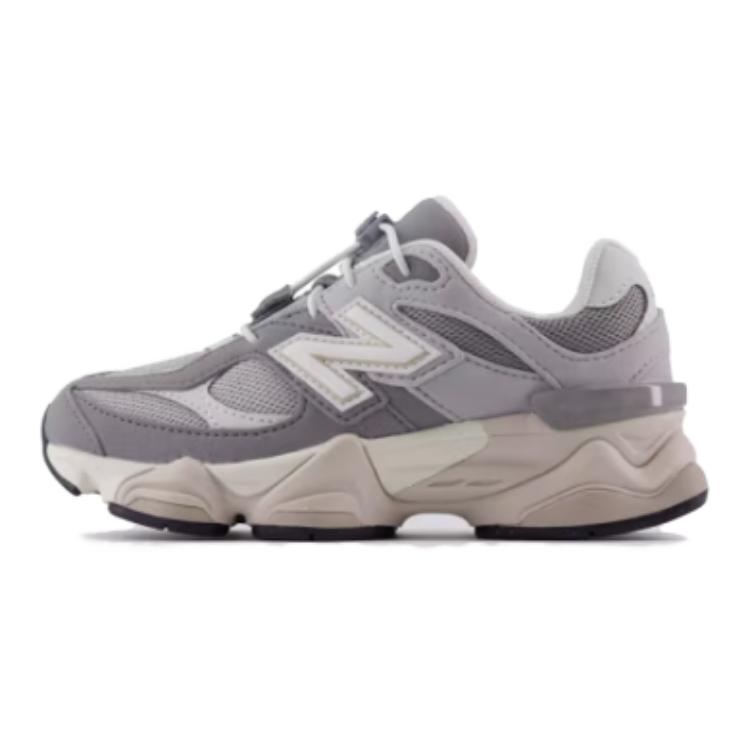 New Balance NB 9060 Мягкие и удобные Устойчивые к истиранию Низкие Детские Повседневные Кроссовки Серые Детские PV9060EM