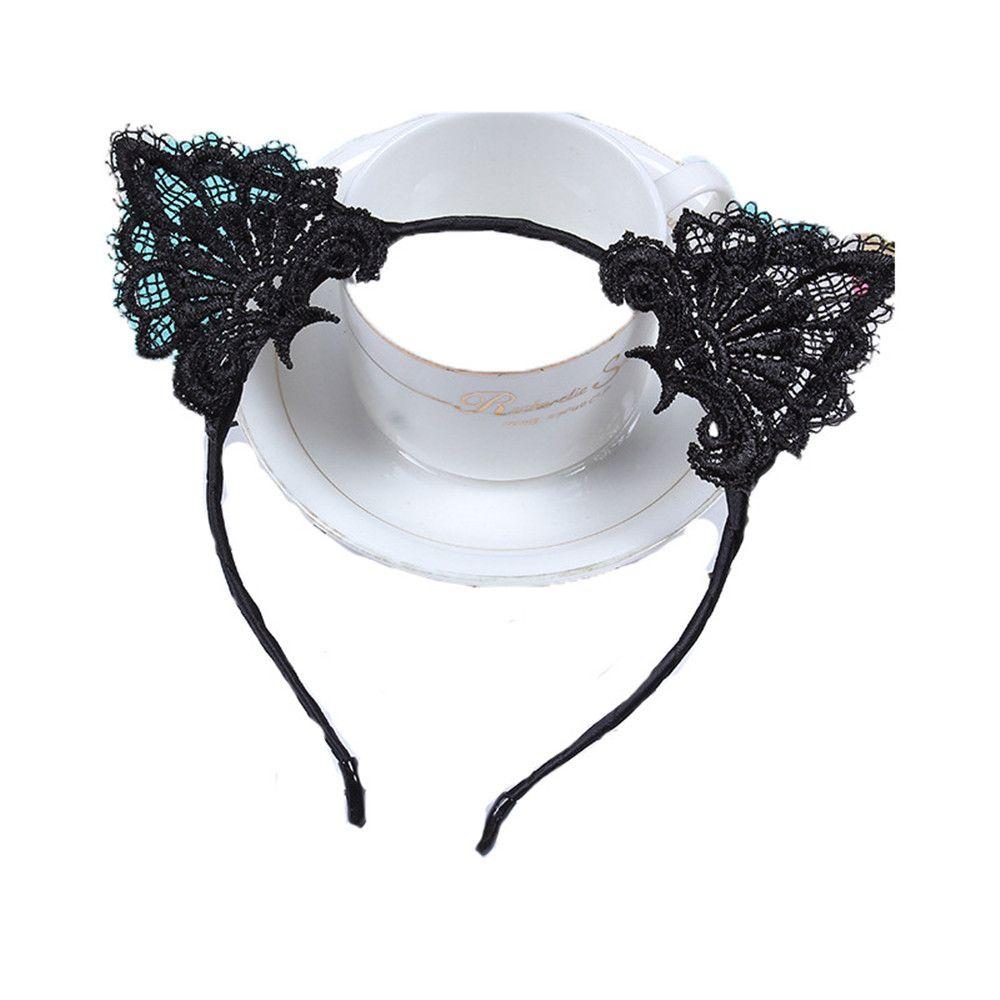 Party Lace Masquerade Cosplay Headwear Fancy Dress Hairband Cat Ear Headband Hair Accessories