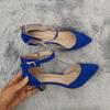 LOSLANDIFEN Women Sandals Summer Ladies Suede Thin High Heels Pumps Wedding Party Woman Shoes Open Toe Sexy Ankle Straps Sandals Shoe