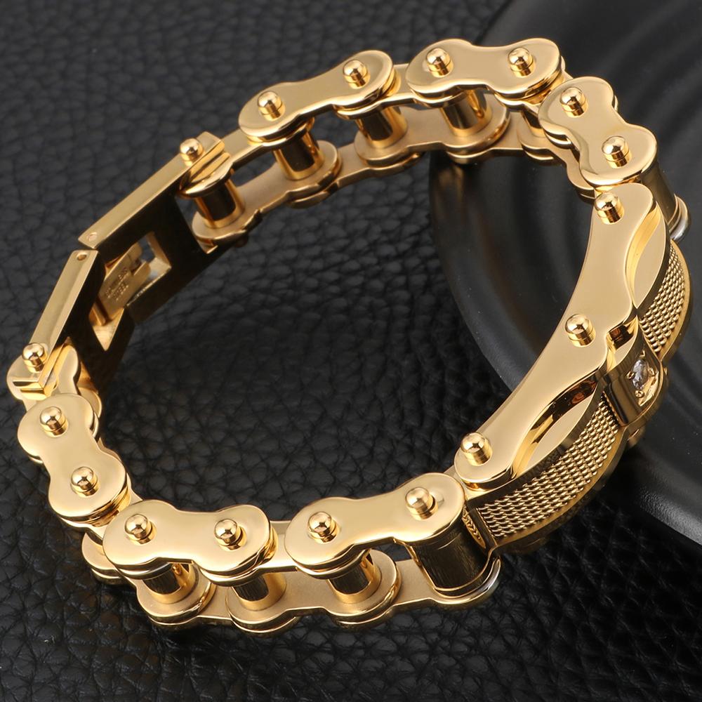 Рок-н-ролльный мужской браслет 12 мм из литой нержавеющей стали, металлические велосипедные цепные браслеты для мужчин, мальчиков, байкеров, ювелирные изделия, аксессуары, подарки