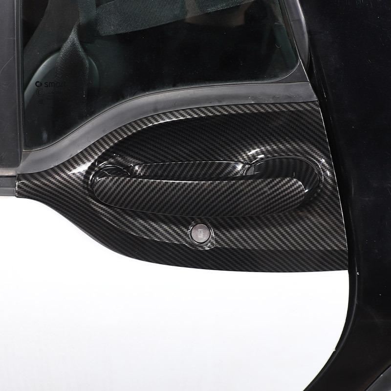 For Mercedes Smart Fortwo Forfour 453 2016-2021 Carbon fiber Car Accessories Exterior Door Handle+Door Bowl Cover Trim Frame