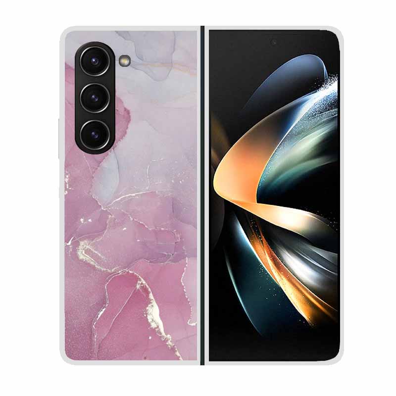 For Samsung Galaxy Z Fold 5 ZFold5 Cases Marble Transparent Shockproof Protection Hard Back Cover For Samsung Z Fold 5 5G Cases