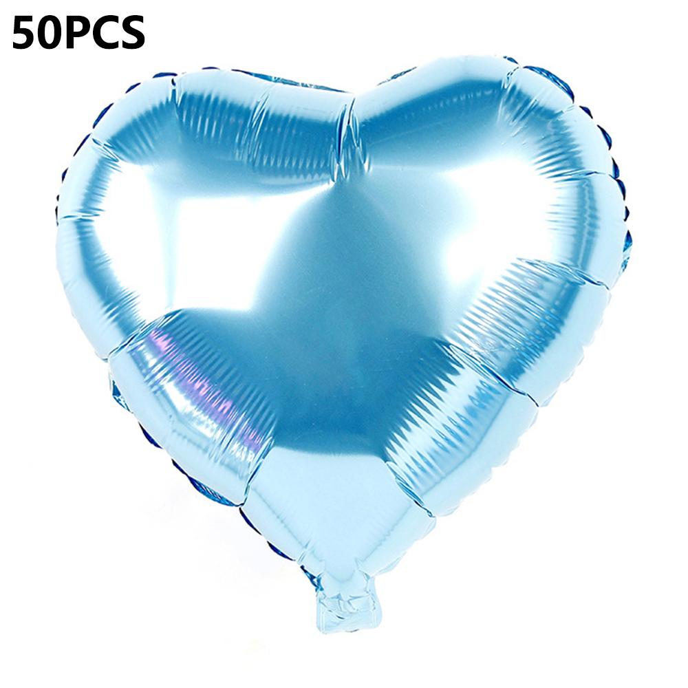 PJ-Q11 50Pcs 44cm Colorful Heart Shape Aluminum Foil Balloons Inflatable Balloons for Birth Wedding Birthday