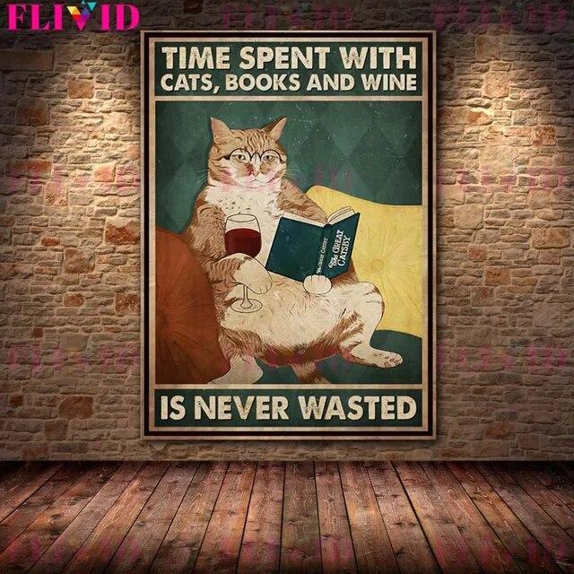 Бабочка Девушка Кот Кофе Хорошая Попка 80-х годов Вдохновляющие Цитаты Плакат Стены Искусства Холст Картины Кухня Дом Каваи Картина Украшение Без Рамки