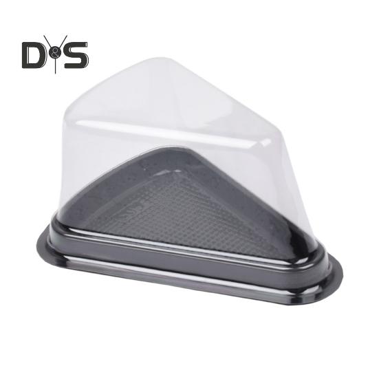 50Pcs Disposable Cake Box Anti-slip Texture Transparent Lid Waterproof Oilproof PET Moon Cake Tray Triangular Mousse Cake Packing Box