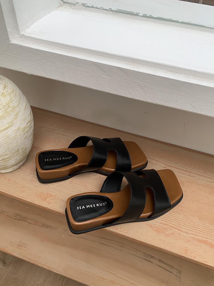 Модные сандалии с открытым носком женские летние новые на толстом каблуке для женские на низком каблуке модные уличные шлепанцы пляжные шлепанцы женские слайды