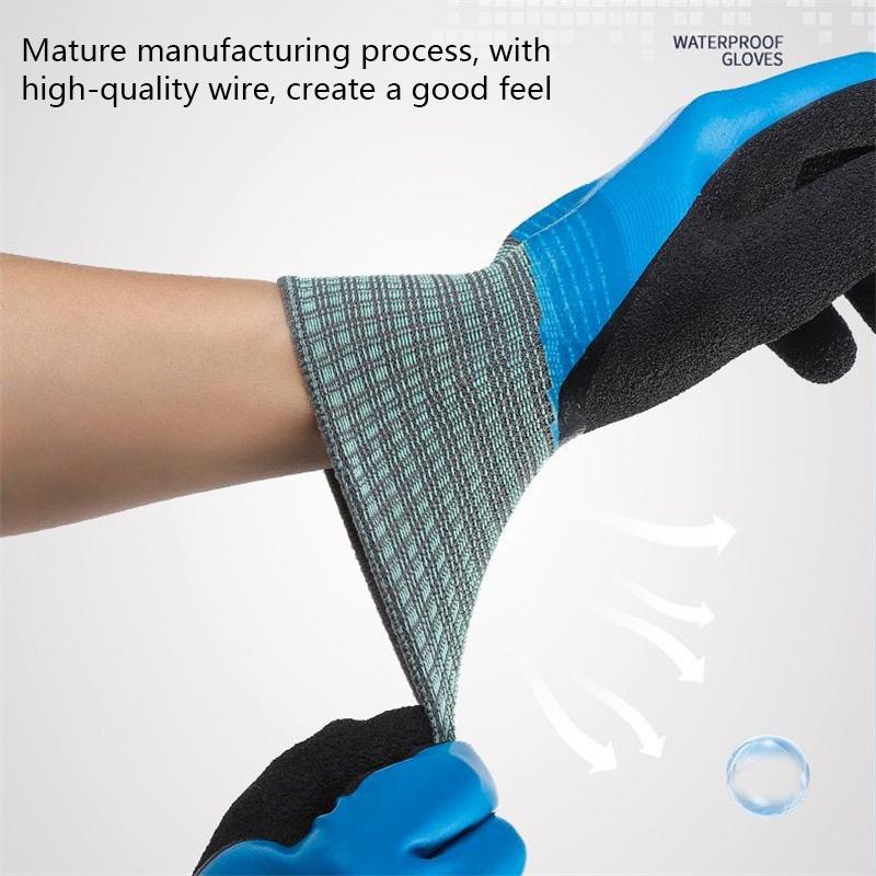 Latex Water Resistant Fully Coated Nylon Gloves Cold Resistant Gardening Gloves