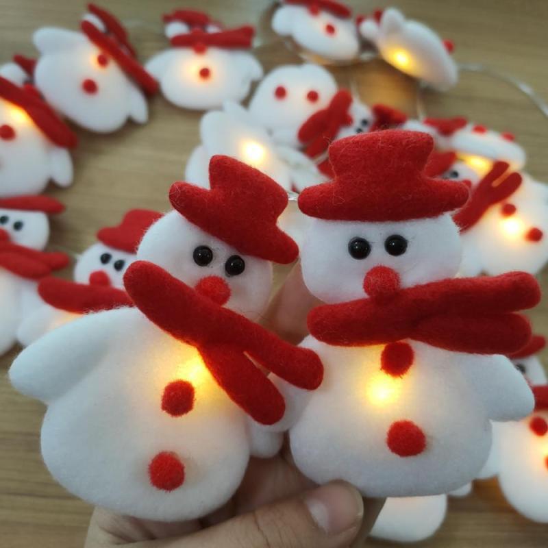 1.65m/ 3m LED Christmas Snowman String Lights Hristmas Tree Decoration Plush Snowman Lamp Indoor Living Room Party String Lamps