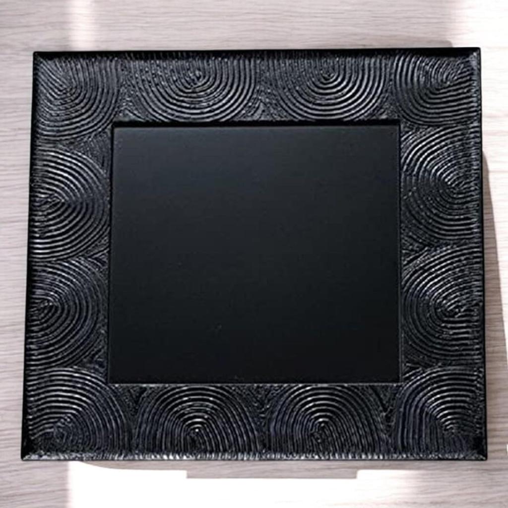 Kaiseki Tray Black with Stenciled Lacquer ABS Made In Japan J-kitchens Stove-Edge (33cm), Design, Resin,