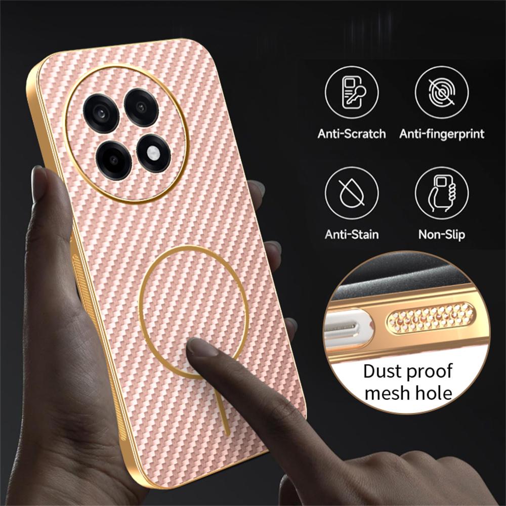For OnePlus Ace 5 5G/5 Pro 5G/13R 5G Phone Case Carbon Fiber Textured Electroplated TPU Back Cover