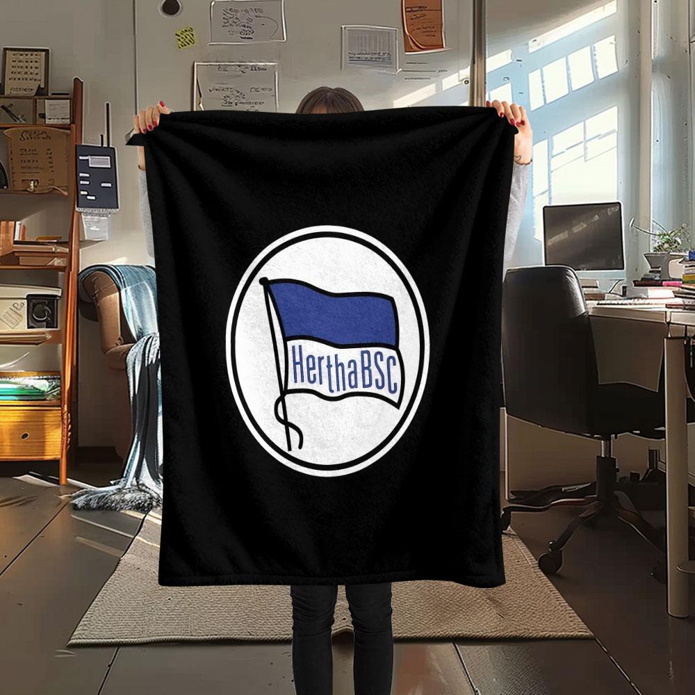 1PC Hertha BSC Patterned Flannel Blanket Suitable For All Seasons for Home Decor Warmth and Comfort Gifts Holiday Present