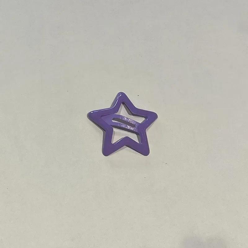20 шт. красочные заколки для волос в форме звезды BB для девочек Y2K сладкие заколки-звезды для женщин простые металлические защелкивающиеся заколки для волос головные уборы ювелирные аксессуары