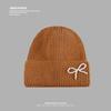 Pearl Bow Autumn and Winter Warm Woolen Hat for Women Korean Knitted Hat Showing Face Small Versatile Couple Pullover Cold Hat
