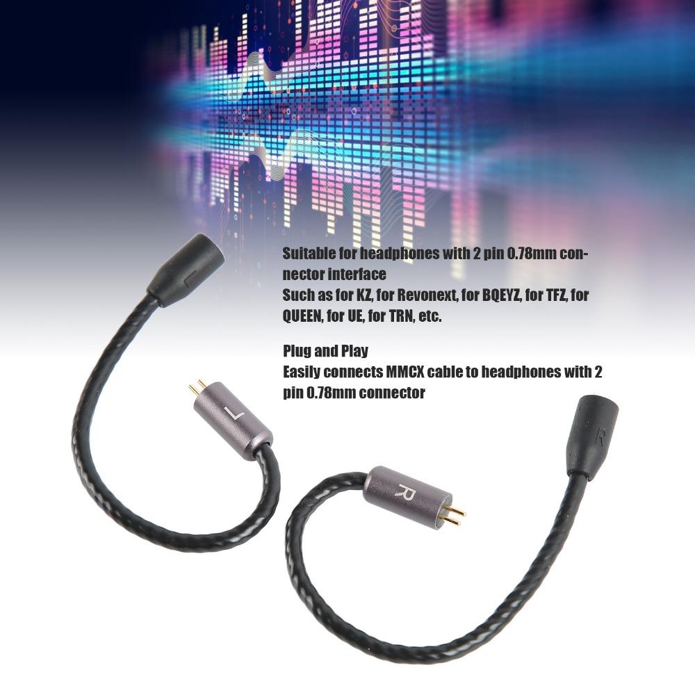 Female to Male MMCX to 2 Pin 0.78mm Adapter Cable for AS10 AS06 AS10 ZST ZS3AS10 Daily Use