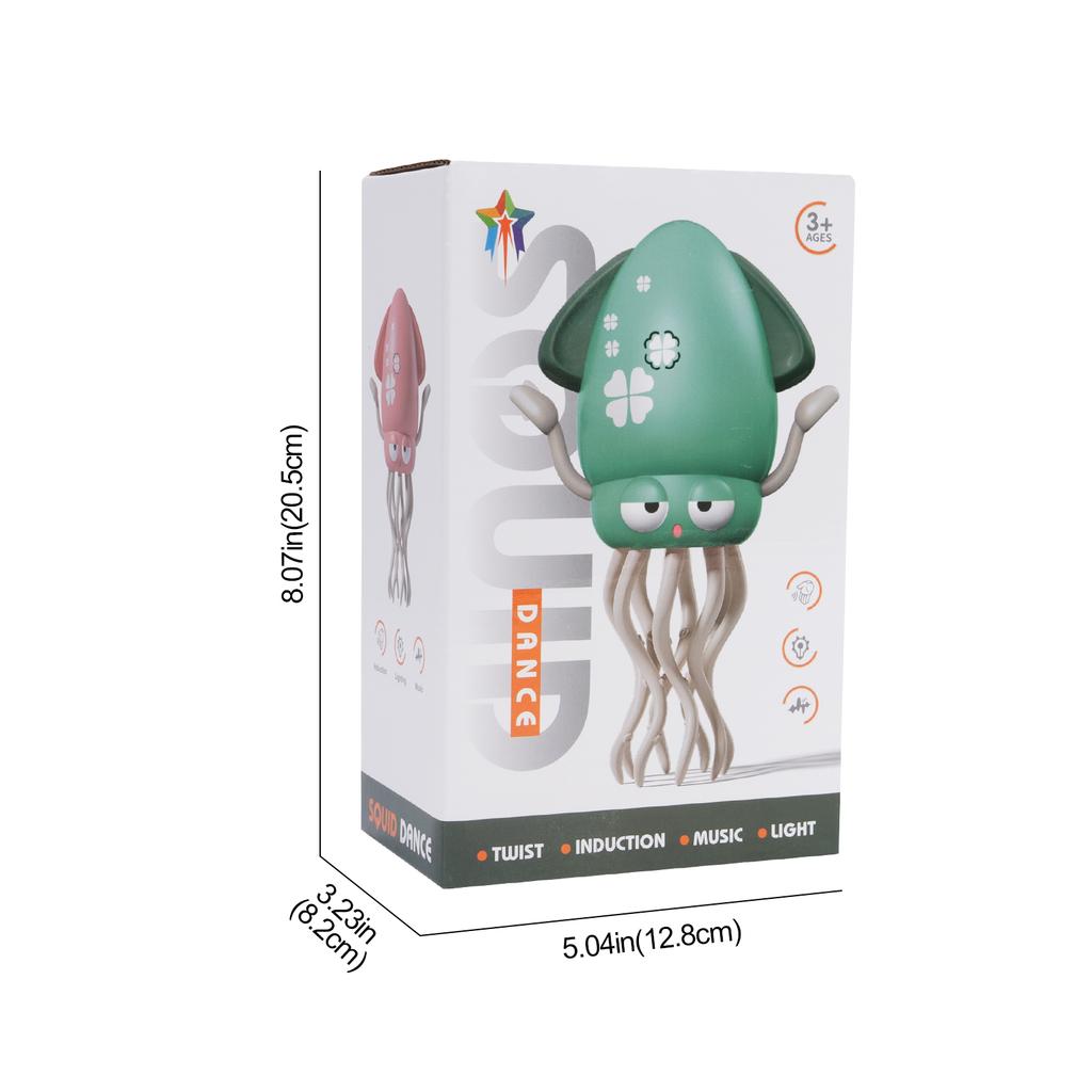 Dancing Squid Induction Lying Flat Squid with Light&Music Interactive Development Toys Kids Electronic Pet Toys Tummy Time Gifts