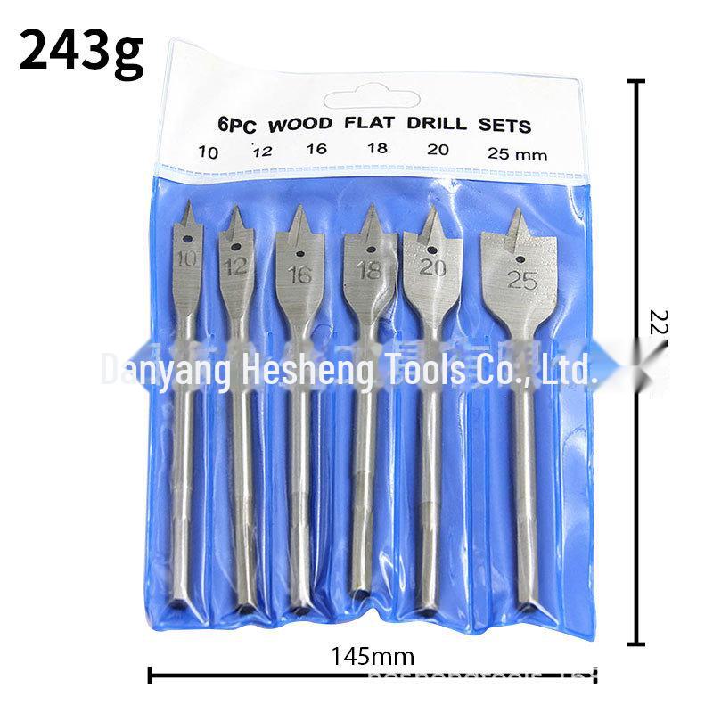 Набор из 6 шт. плоского сверла натурального цвета с шестигранной ручкой для деревообработки