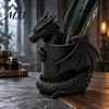 Детальный держатель для ручек в виде скульптуры, 3D-печатный готический держатель-дракон, Спиральная фигурка, Стаканчик для канцелярских принадлежностей, Офисный декор, Фантазийный настольный органайзер, Хэллоуинский настольный декор