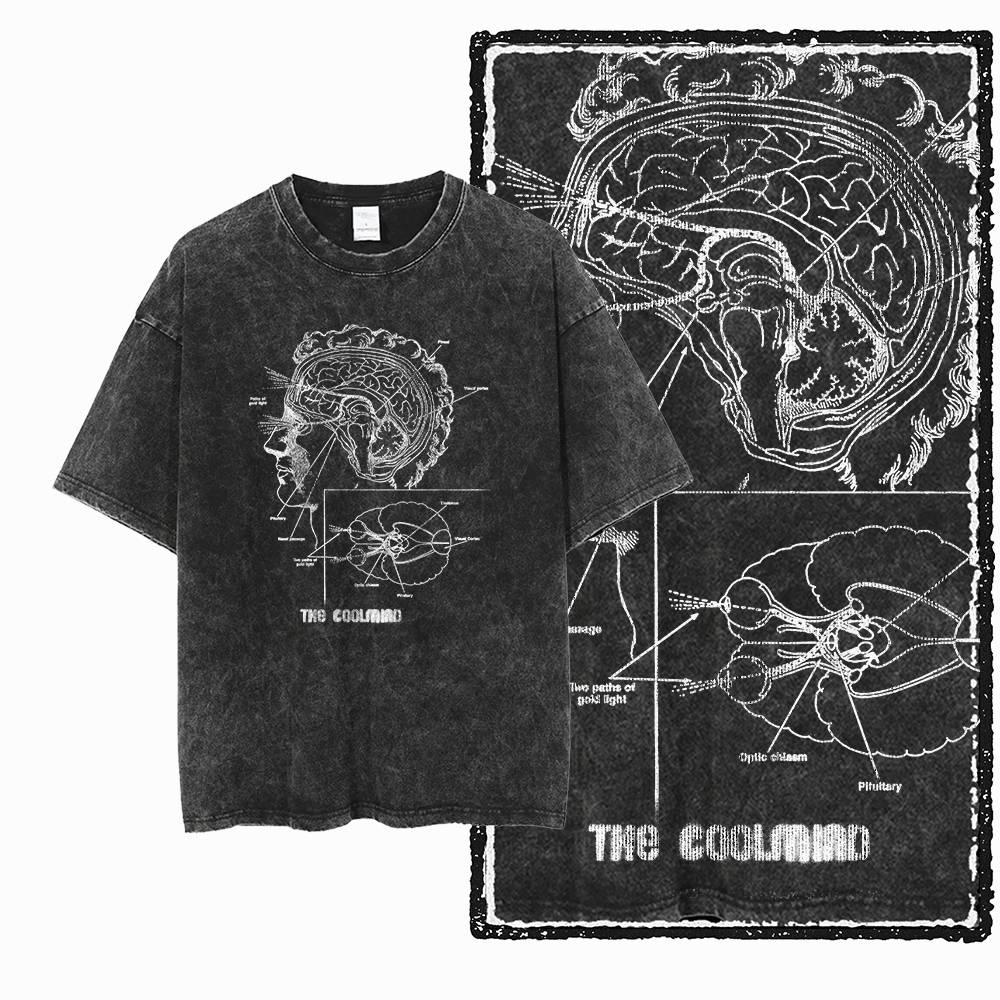 G Acid Washed Black Vintage Cotton COOLMIND Printed Unisexs Tshirt Streetwear Big Size Cool Oneck Unisexs Tee Tshirt