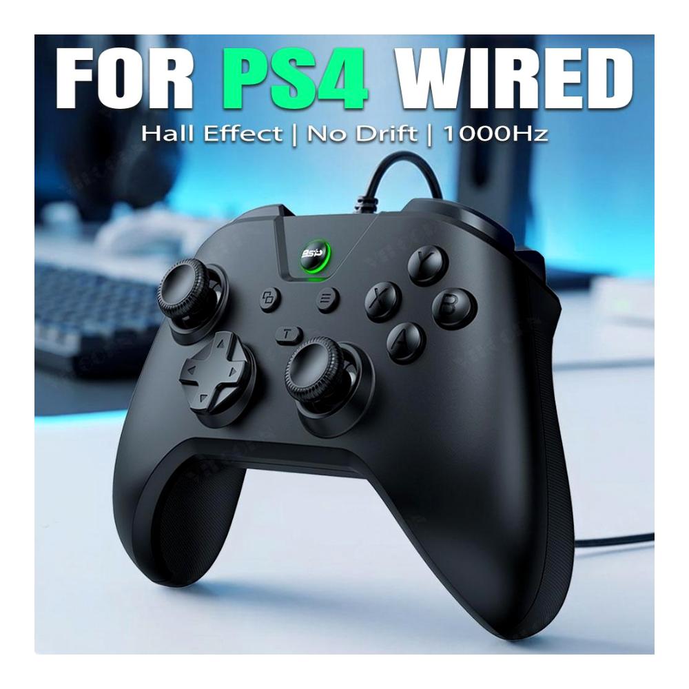 G4 Wired Game Controller for PS4 Compatible Console and PC with Turbo and Dual Vibration