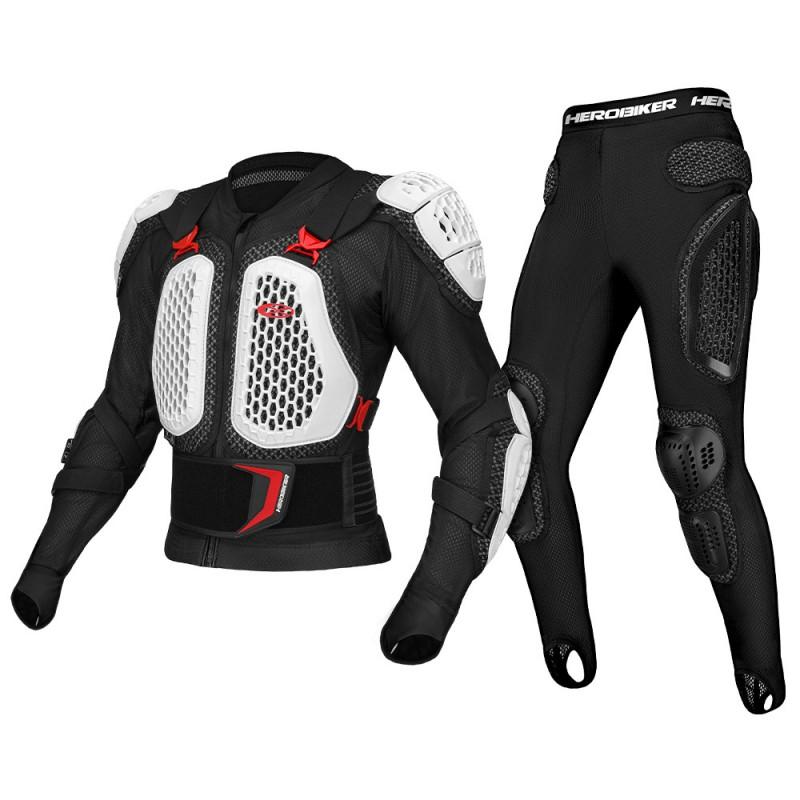 Motorcycle Armor Jacket Pants Set Adult Riders Shoulder Elbow Knee Waist Protection Gear