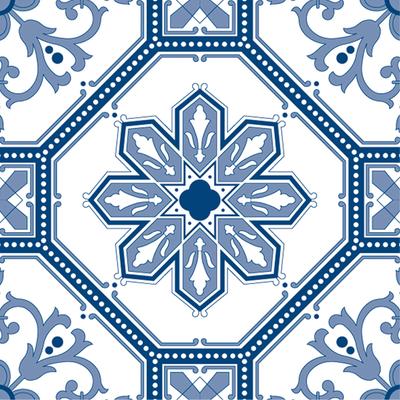 Наклейки на плитку Poromoro Portuguese Spanish Azulejo Peel and Stick, набор из 16 наклеек на мозаичную плитку для кухни и ванной комнаты (11.9,29)