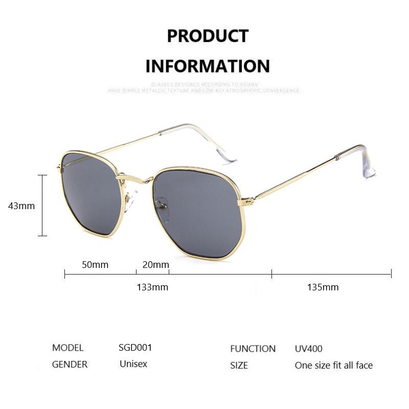 Hexagon Sunglasses Men Brand Designer Small Square Sunglases Metal Frame Driving Fishing Glasses Lentes De Sol Hombre UV400