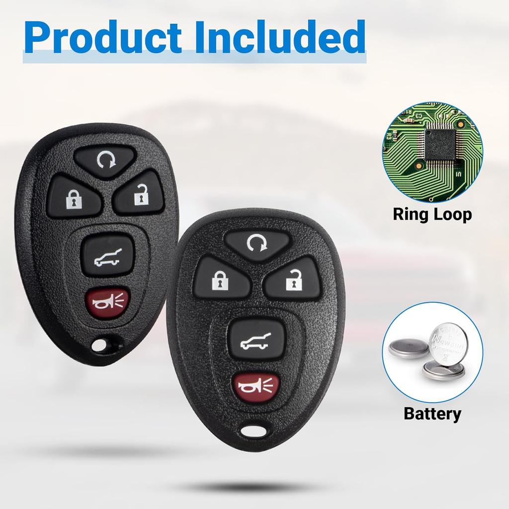 Car Key Fob Compatible with GMC Acadia 2007-2016 Yukon XL/Chevy Suburban Tahoe Traverse/Cadillac Escalade SRX/Buick Enclave Keyless Entry Remote 5