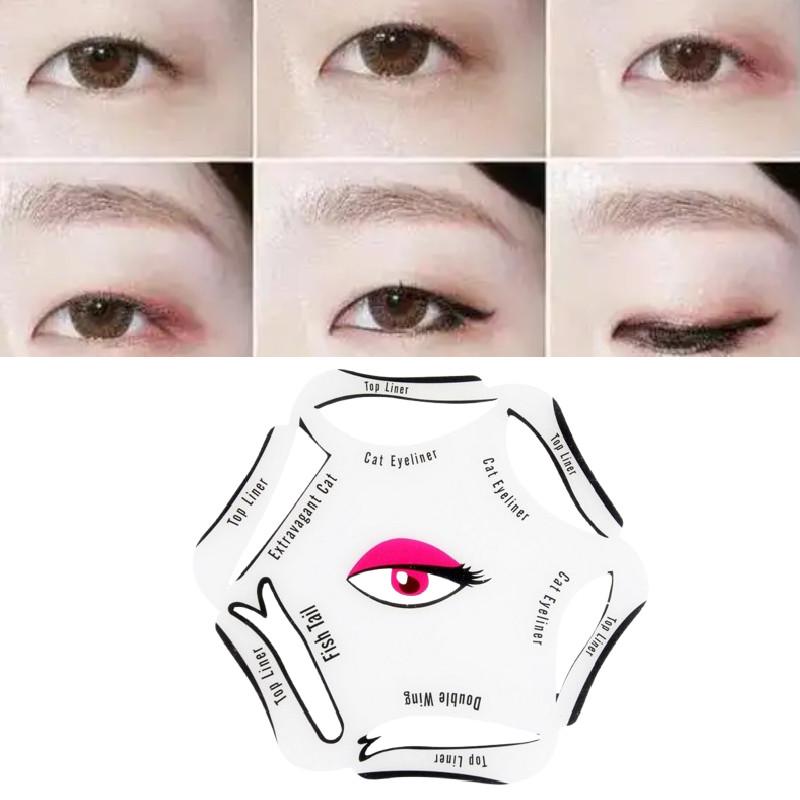 Makeup Stencil Kit With Adjustable Eye Liner And Brow Guides For Precise Application