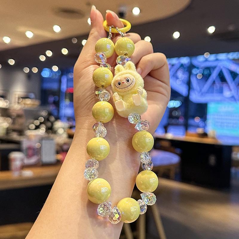Labub Cartoon Doll Mobile Phone Lanyard DIY Keychain Pendant Student Couple Bag Pendant Small Gift